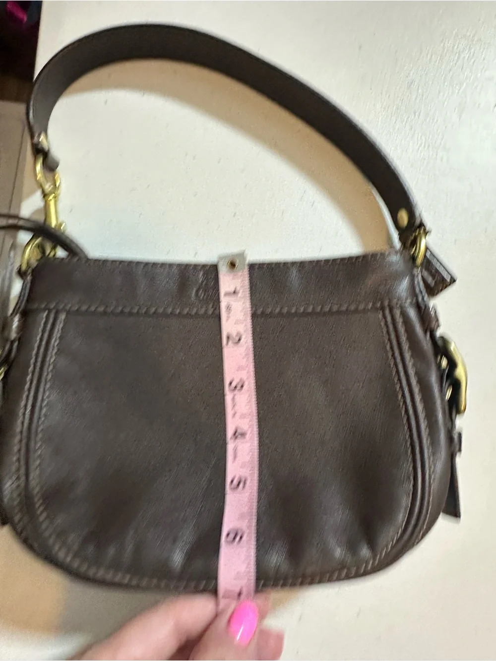 COACH Zoe Y2K Vintage Small Mini Hobo Shoulder Bag Purse Brown Leather